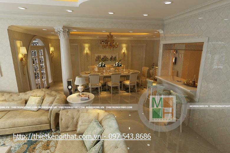 Thiết kế nội thất chung cư tân cổ điển RiverSide Sài Gòn - Nhà Anh Lưu